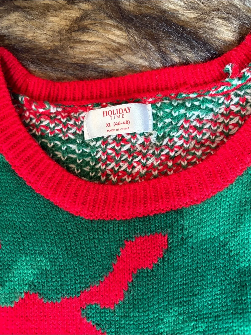 Holiday Time Reindeer Sunglasses Sweater Sz XL (46-48)Ugly Christmas Camo Pocket